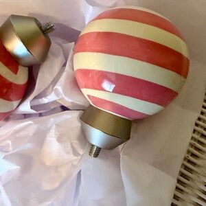 Pottery Barn Kids Teen Pink Swirl Finials Curtain Rod Embellishments 💗 Set of 2